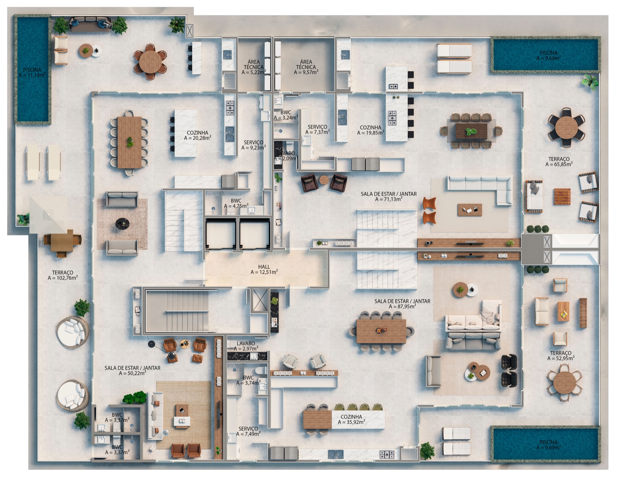 Tirreno Residenziale — Praia Brava, Itajaí — plantas 2