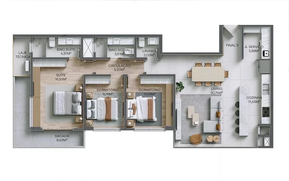 Brava Fascine Residencial — planta 3