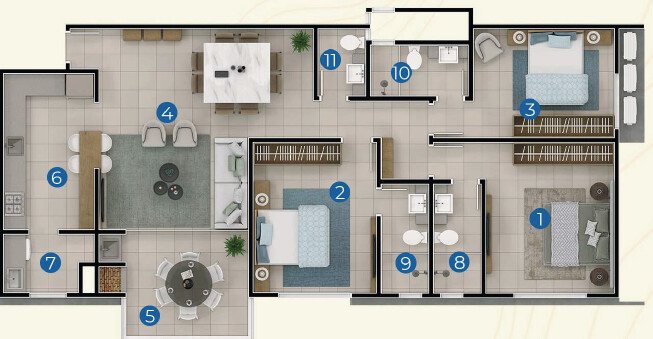 Surfers Paradise Residence — Plantas 1