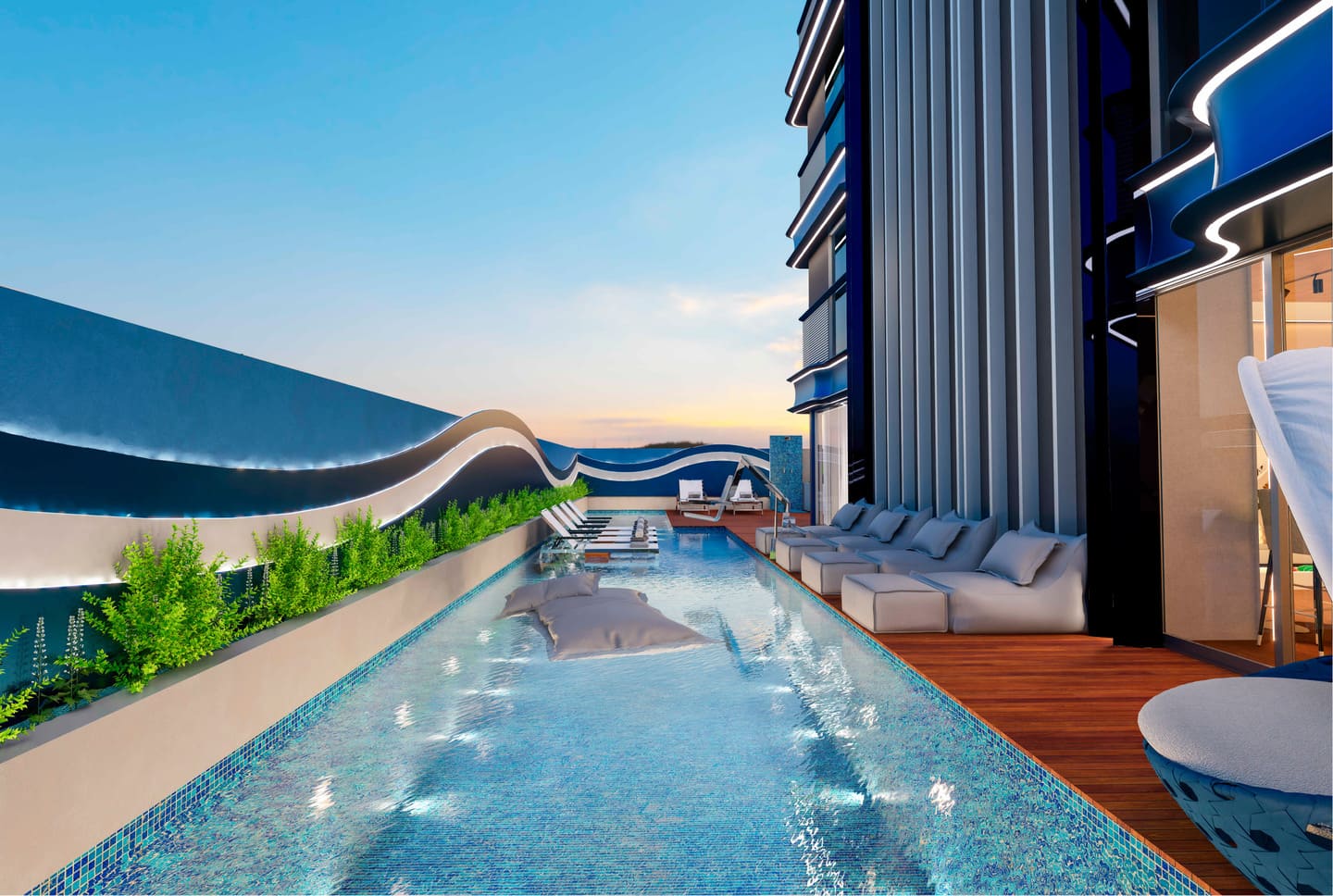 Render 1 do Blue Tower em Porto Belo SC