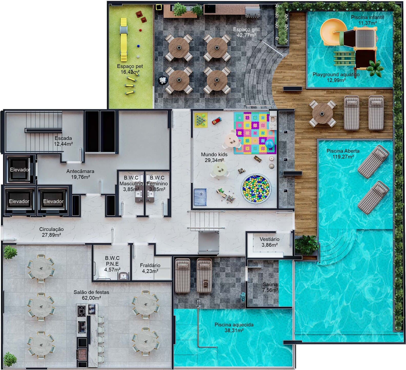 Area de lazer 5 do Esplêndido Residence em Porto Belo SC