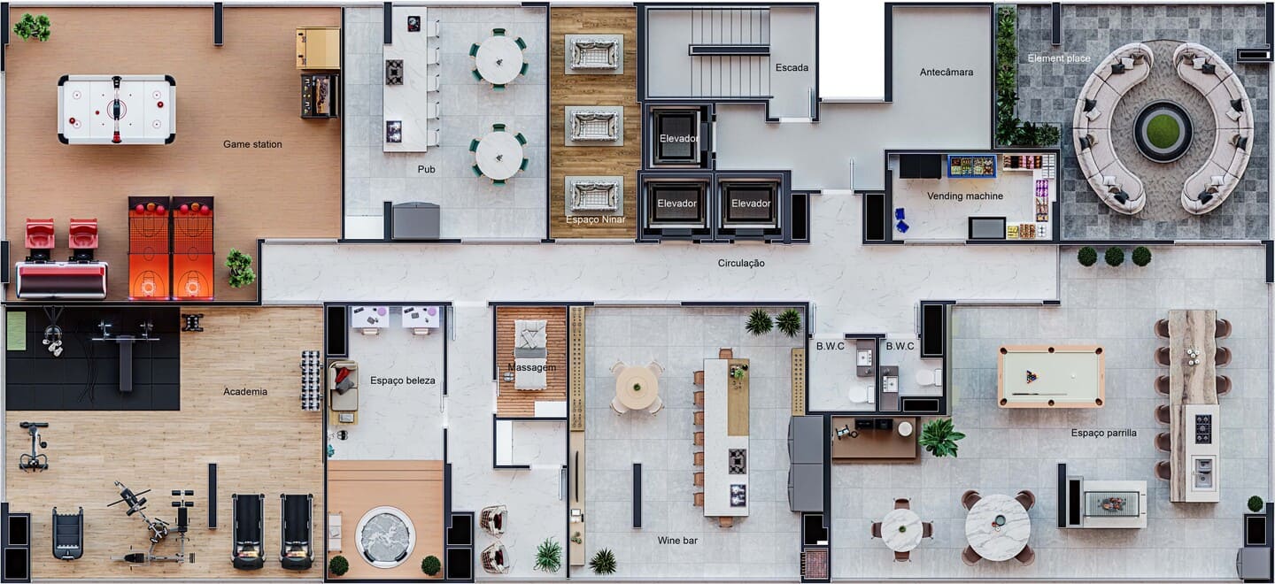 Area de lazer 1 do Esplêndido Residence em Porto Belo SC