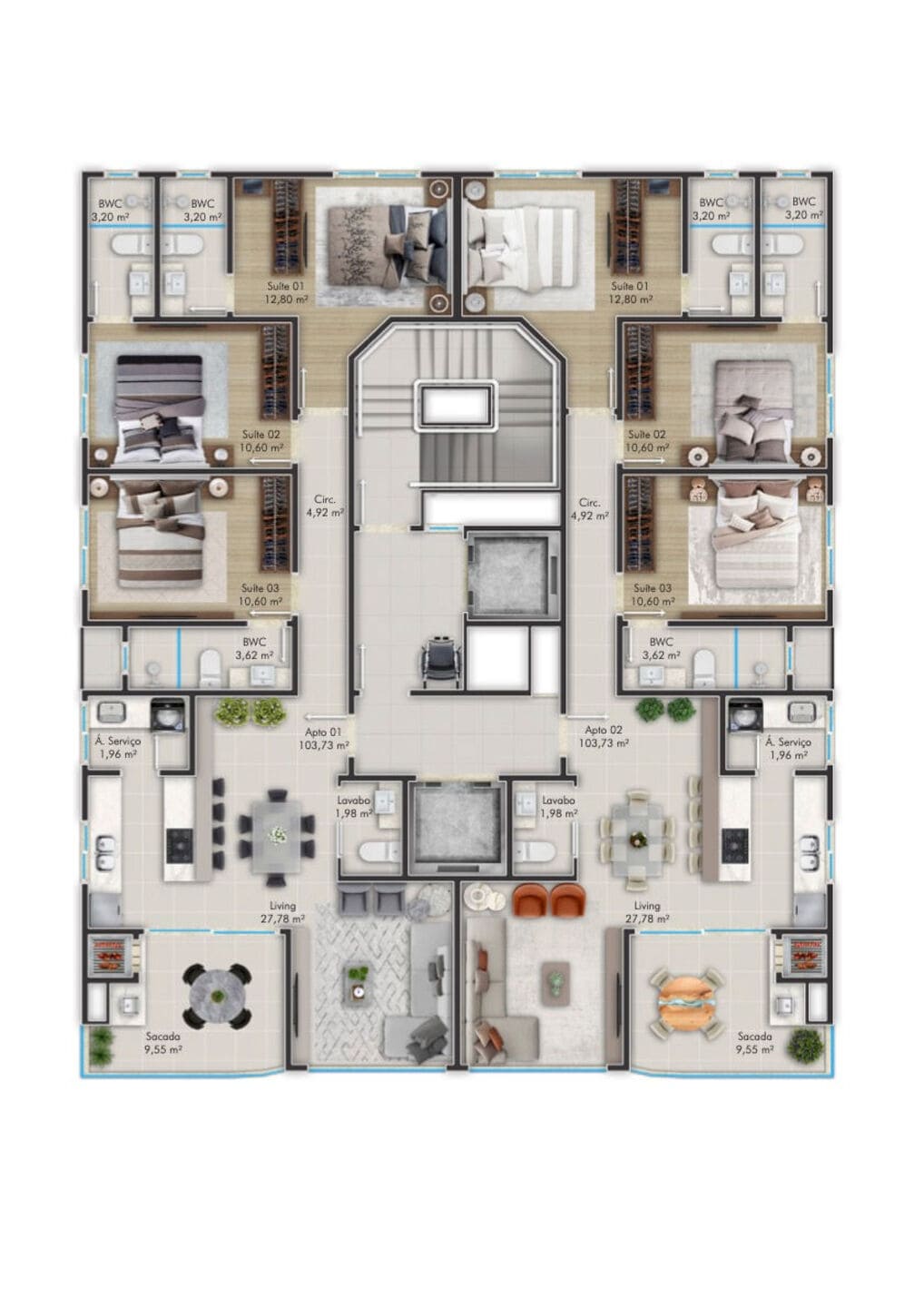 Area de lazer 6 do Mont Blanc Residence em Porto Belo SC