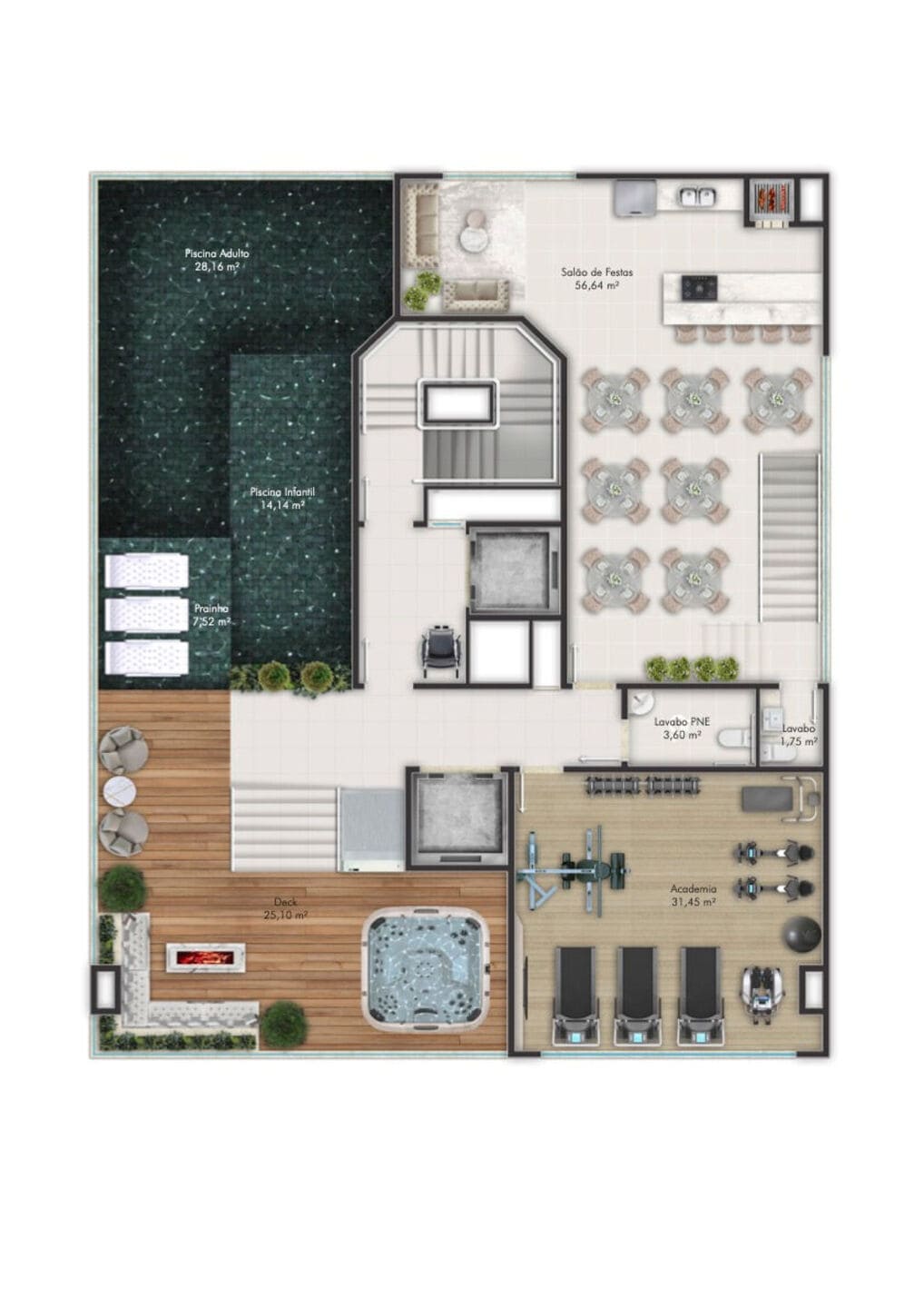 Area de lazer 7 do Mont Blanc Residence em Porto Belo SC