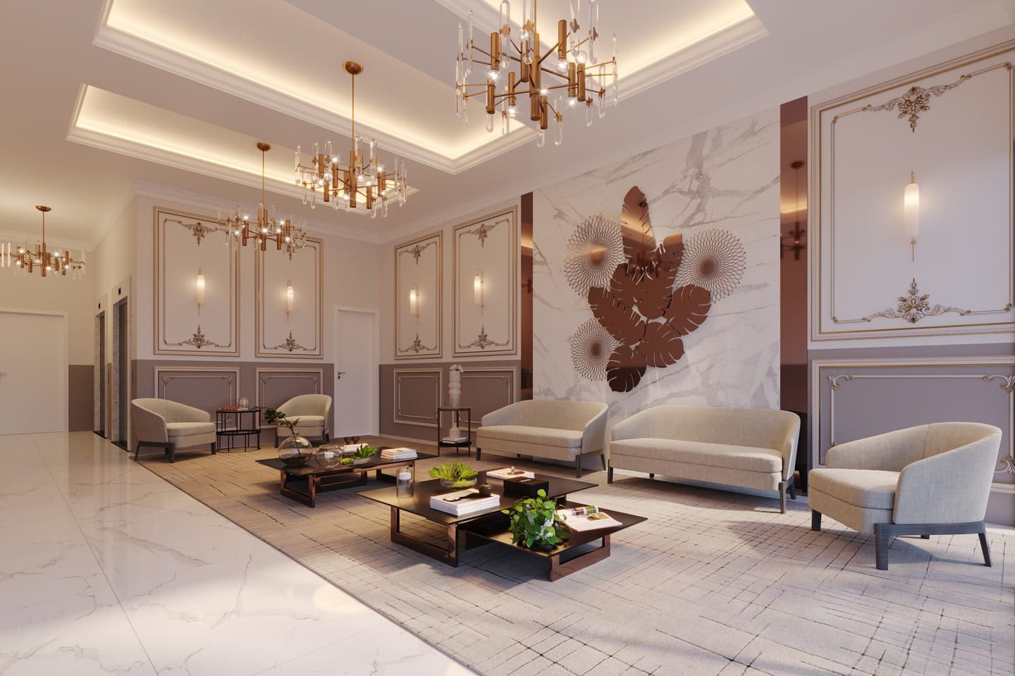 Lobby do Palazzo Reale Residence em Porto Belo SC