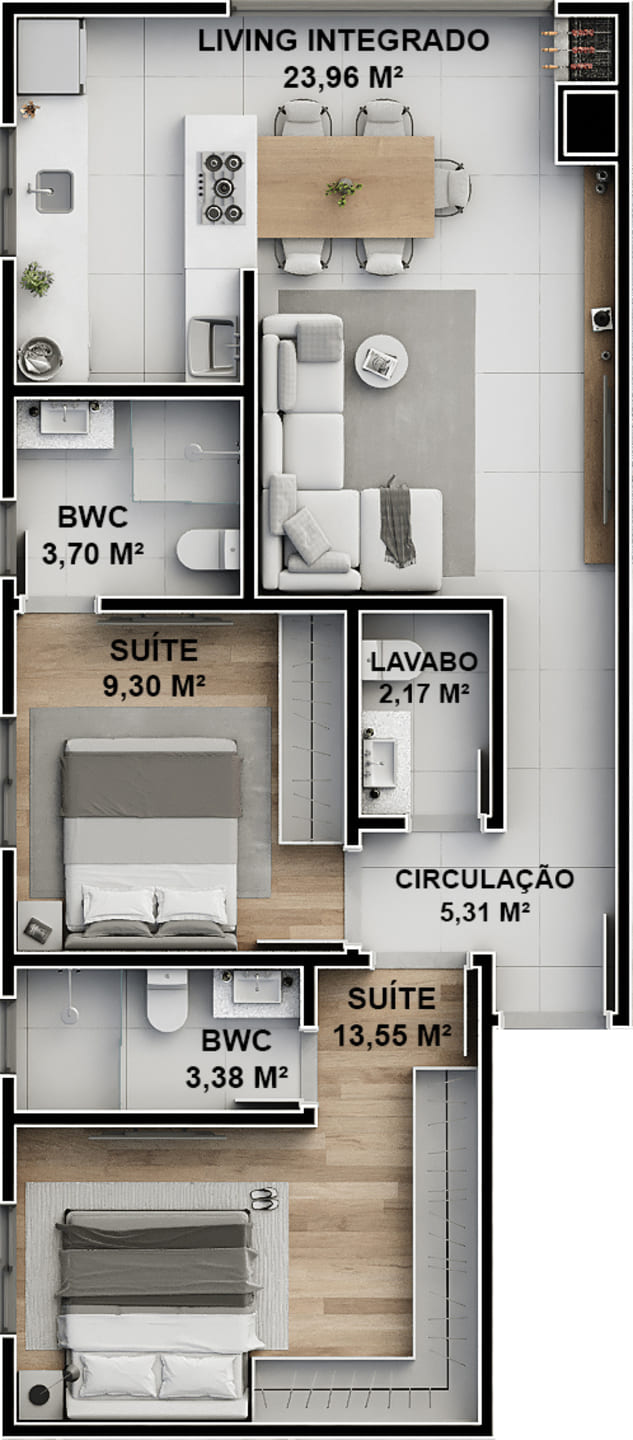 Planta 1 do Amalfittà em Porto Belo SC