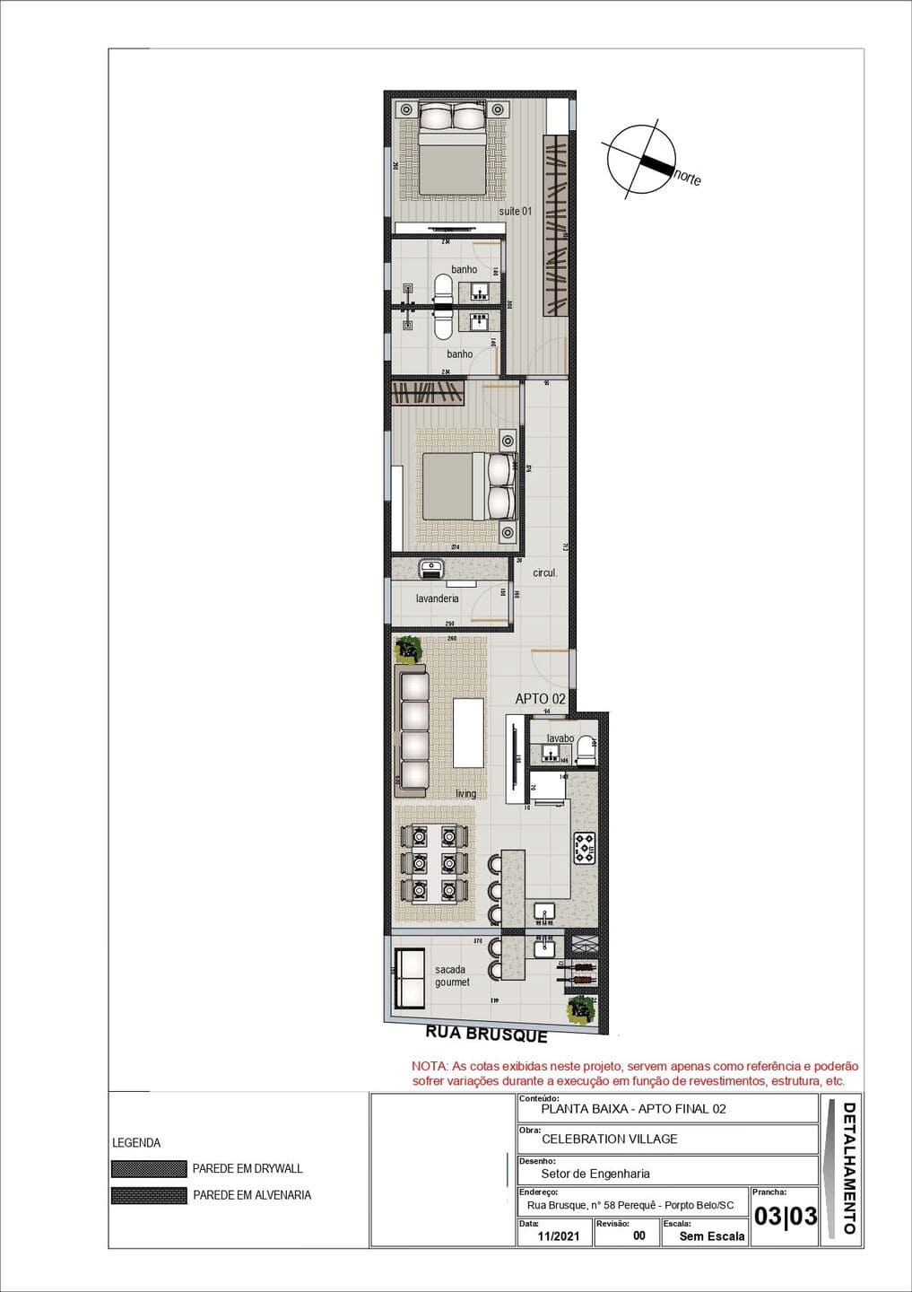Planta 3 do Celebration Village Residence em Porto Belo SC