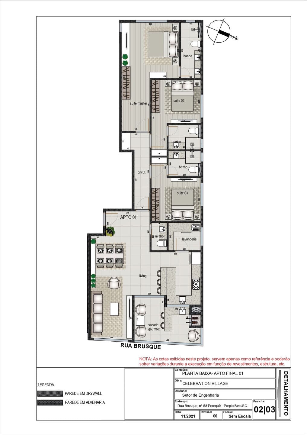 Planta 2 do Celebration Village Residence em Porto Belo SC