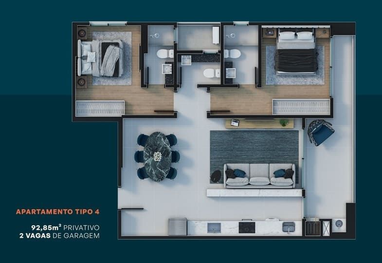 Planta 3 do Diamond Hill Residence em Porto Belo SC