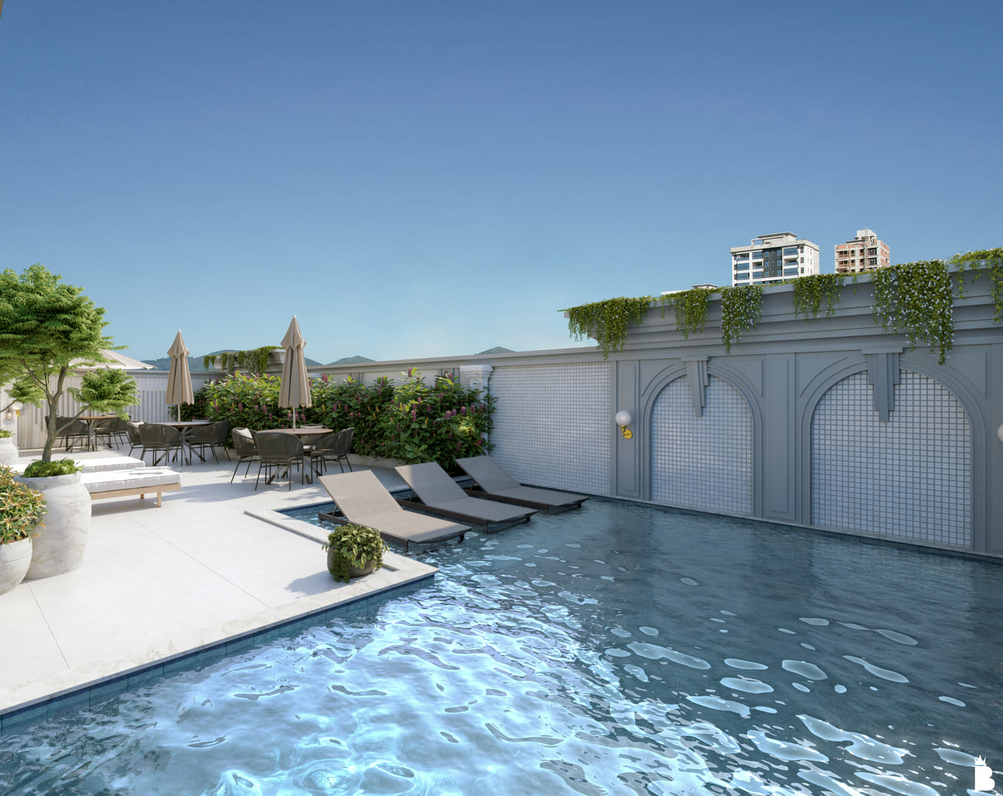 Area de lazer 1 do Duomo Di Trento Residence em Porto Belo SC