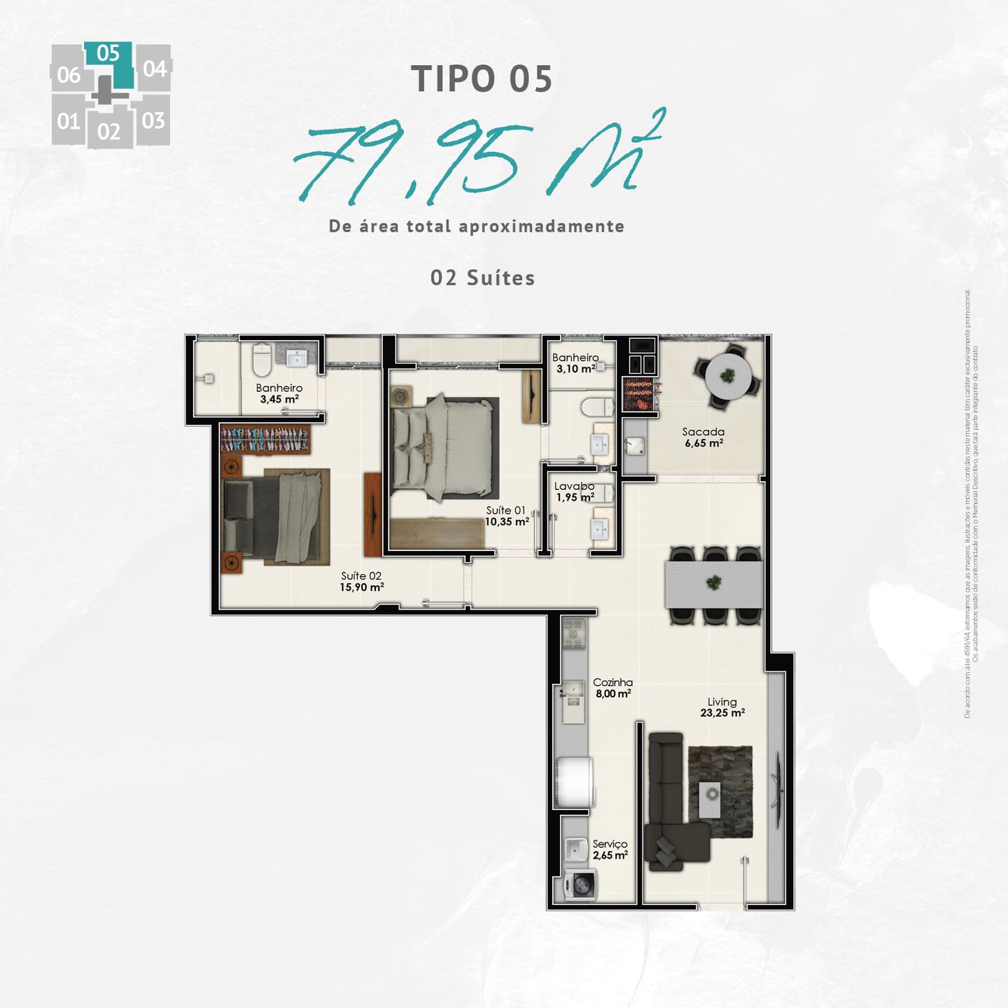 Planta 5 do Fa Bene Residenza em Porto Belo SC