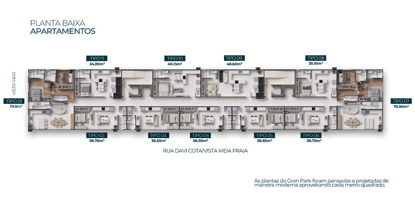 Planta 1 do Gran Park Residence em Porto Belo SC
