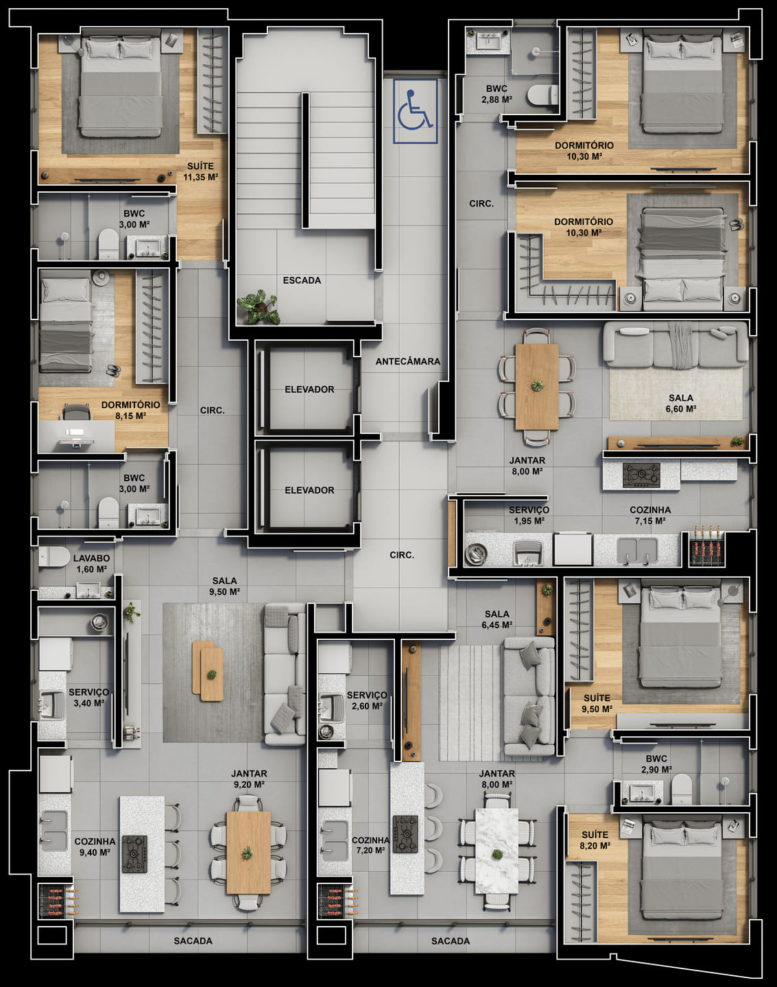 Planta 1 do IVY Residence em Porto Belo SC