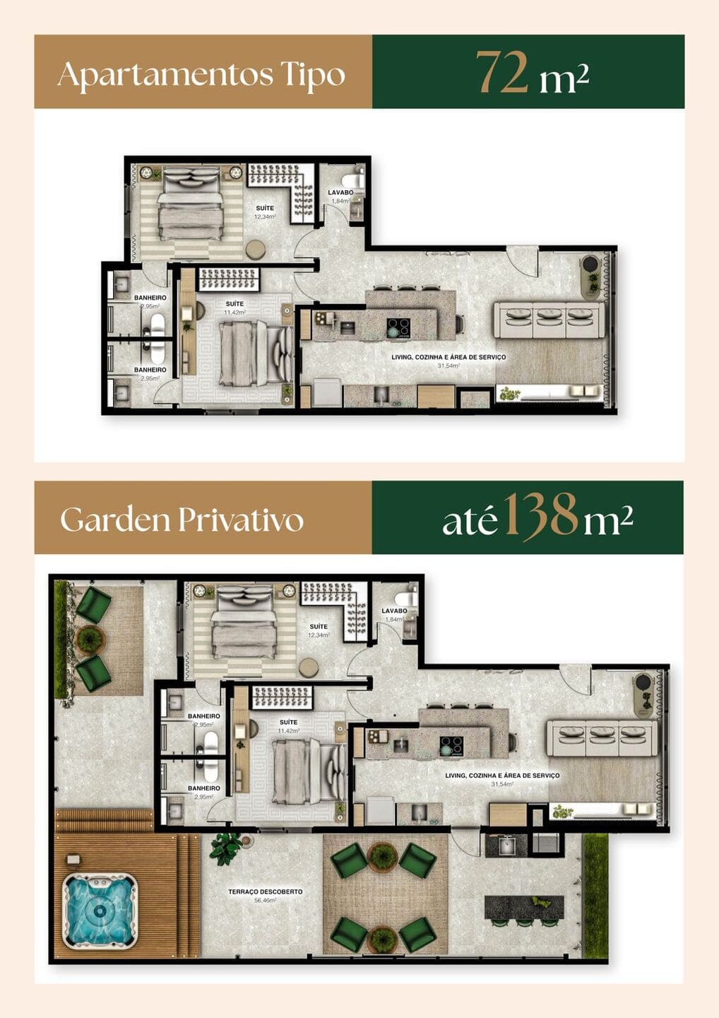 Planta 1 do Mahalo Residence em Porto Belo SC