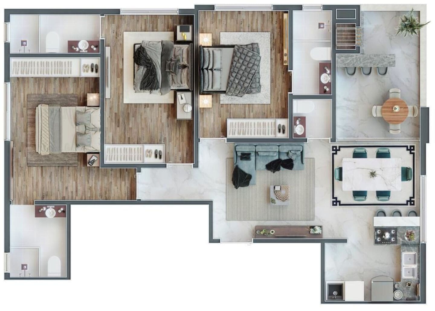 Planta 2 do Marbella Residence em Porto Belo SC