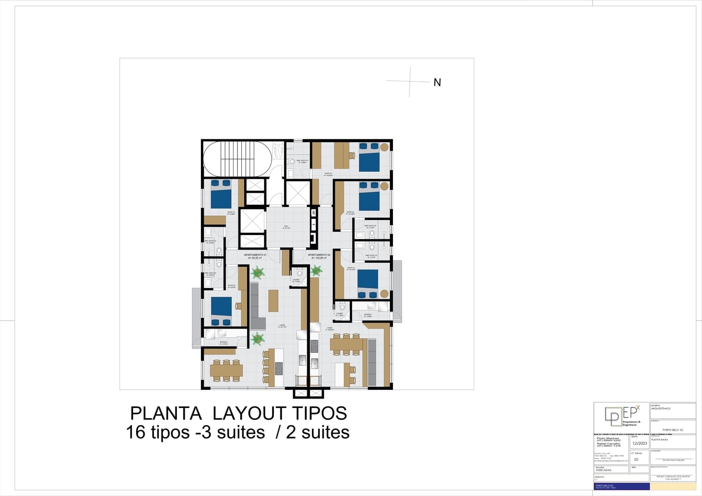 Planta 1 do Ocean Island em Porto Belo SC