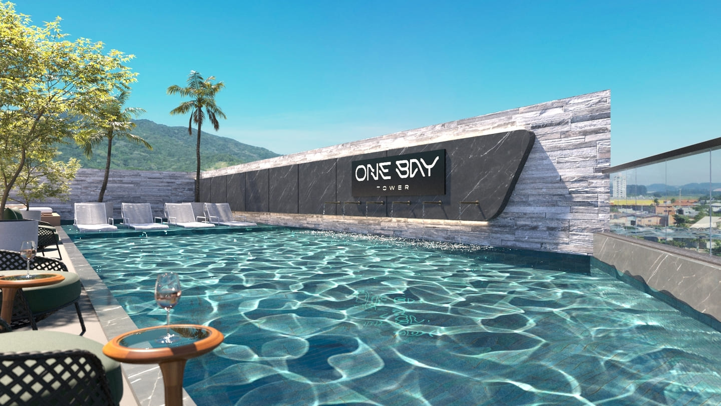 Area de lazer 1 do One Bay Tower em Porto Belo SC