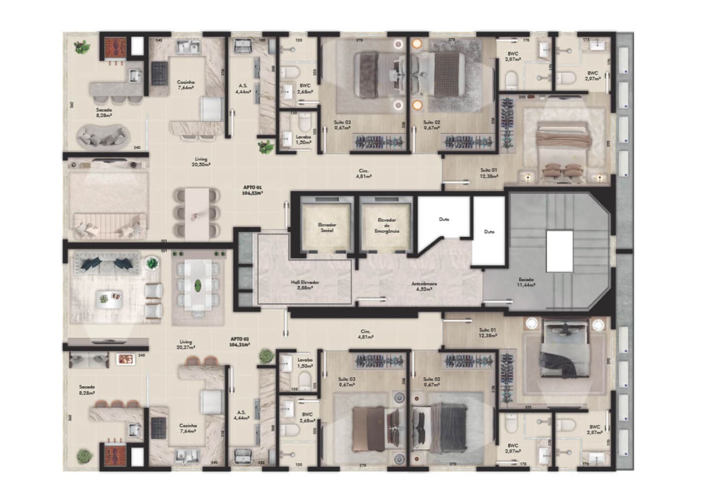 Planta 1 do Passione Art Home Residence em Porto Belo SC