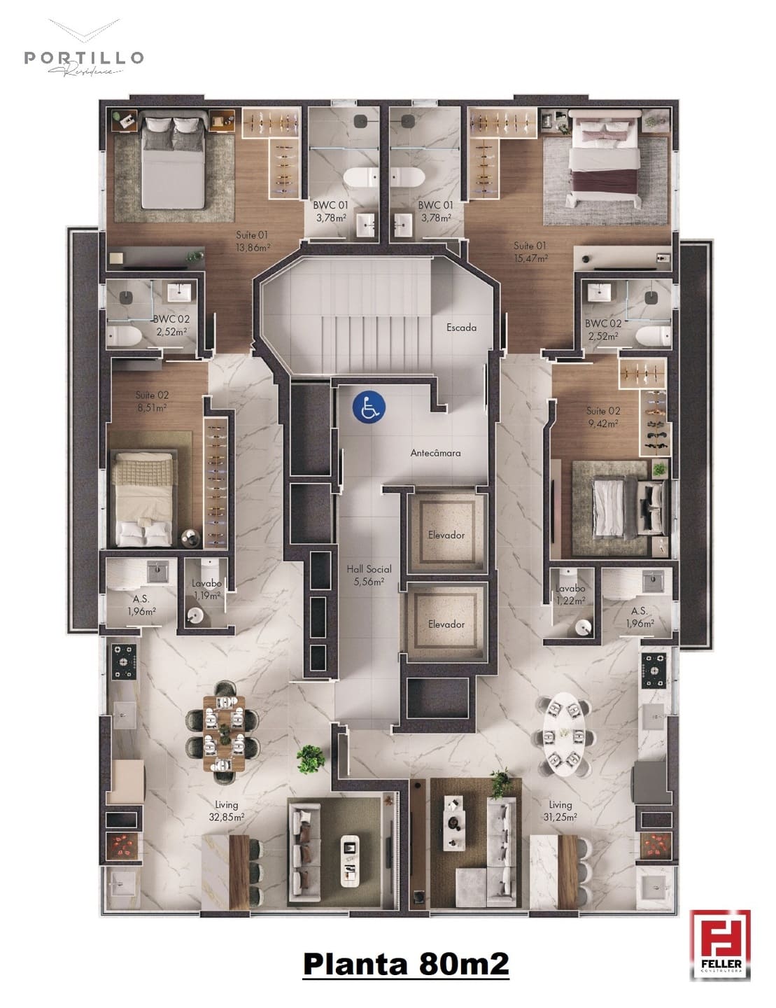 Planta 3 do Portillo Residence em Porto Belo SC