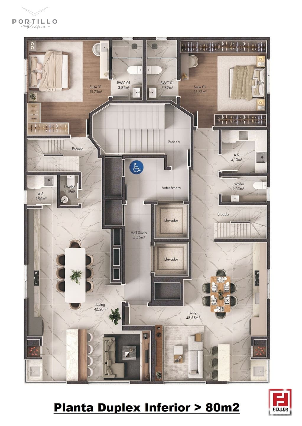 Planta 1 do Portillo Residence em Porto Belo SC