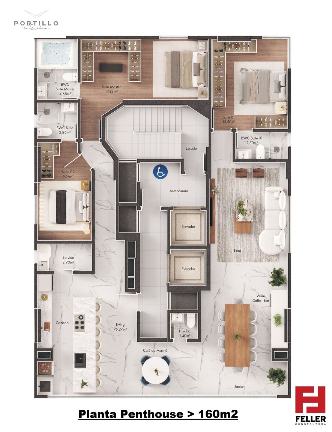 Planta 2 do Portillo Residence em Porto Belo SC