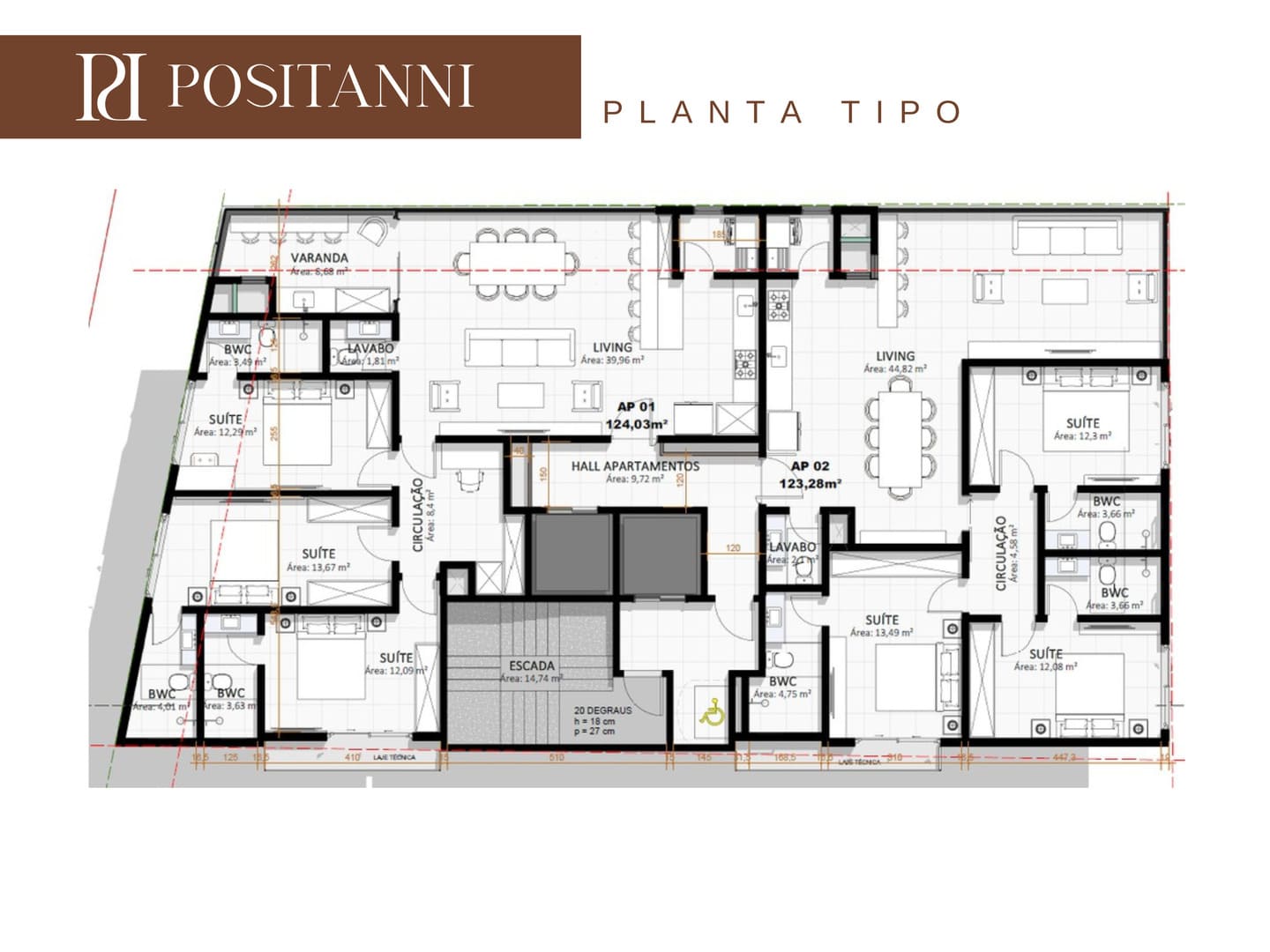 Planta 1 do Positanni em Porto Belo SC