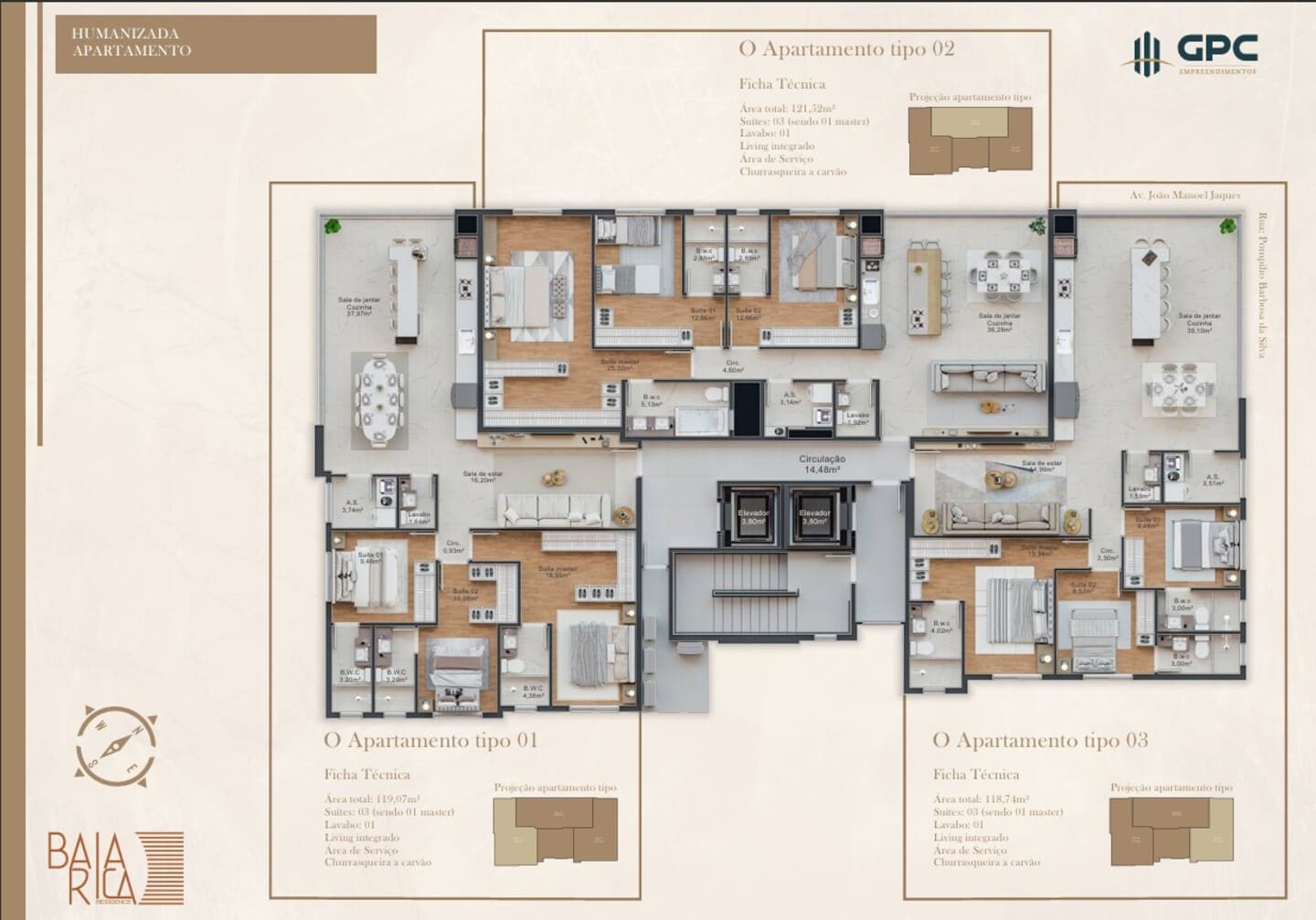Planta 1 do Residencial Baía Rica em Porto Belo SC