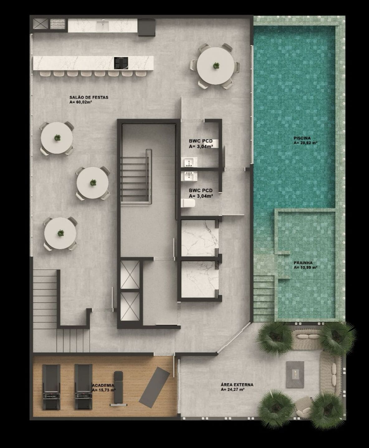 Area de lazer 11 do Sea Breeze em Porto Belo SC