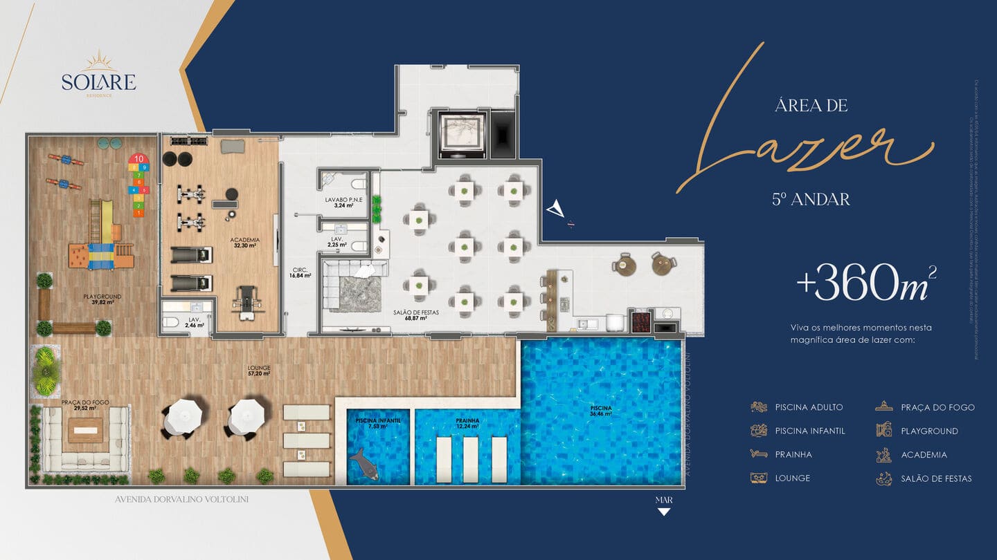 Area de lazer 13 do Solare Residence em Porto Belo SC