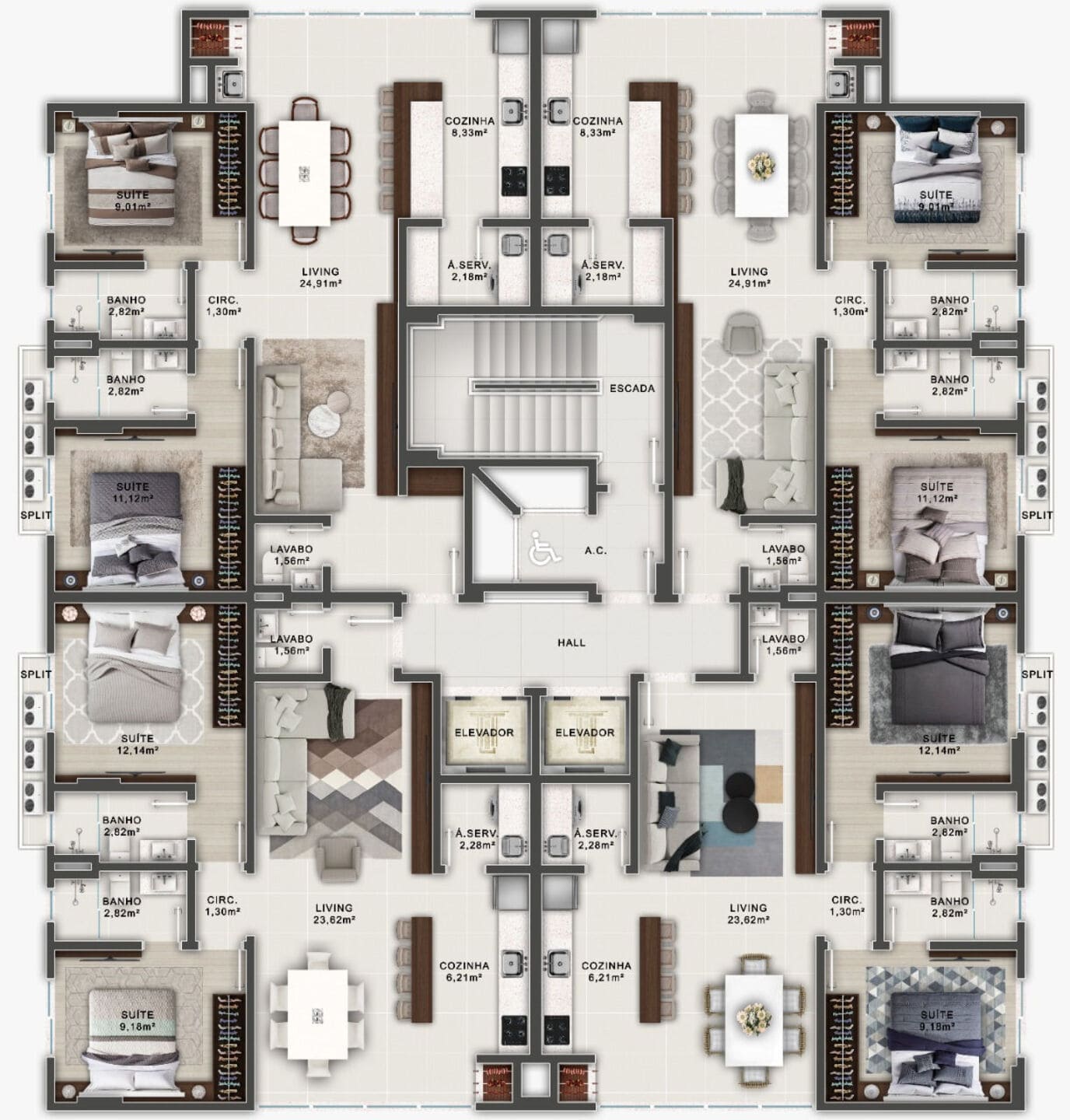 Planta 1 do Summer Breeze Residence em Porto Belo SC