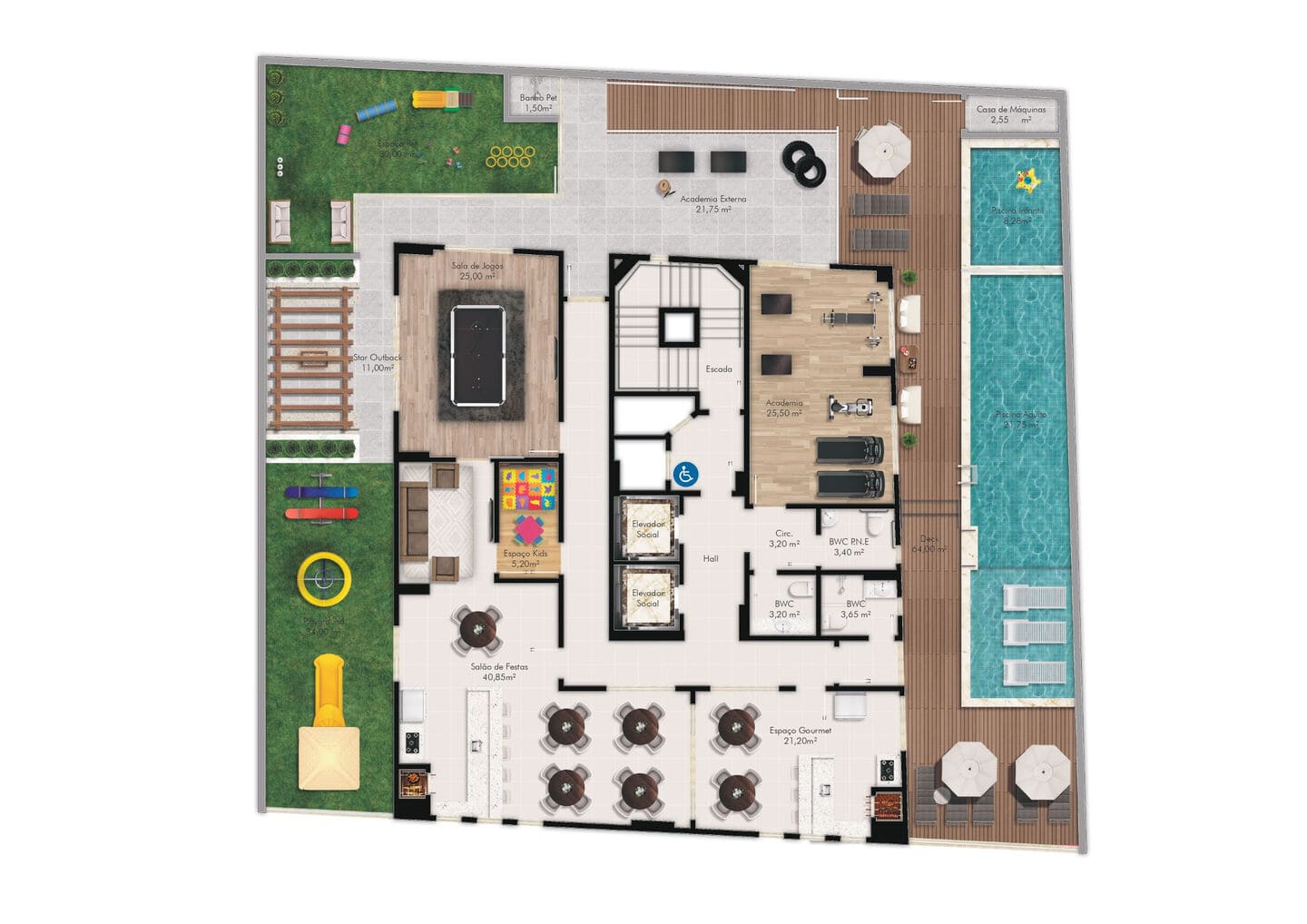 Area de lazer 8 do Vancouver Coast Residence em Porto Belo SC