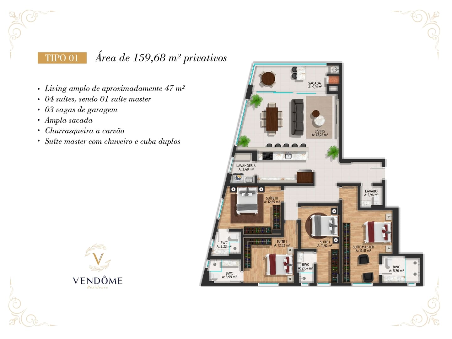 Planta 2 do Vendôme Résidence em Porto Belo SC