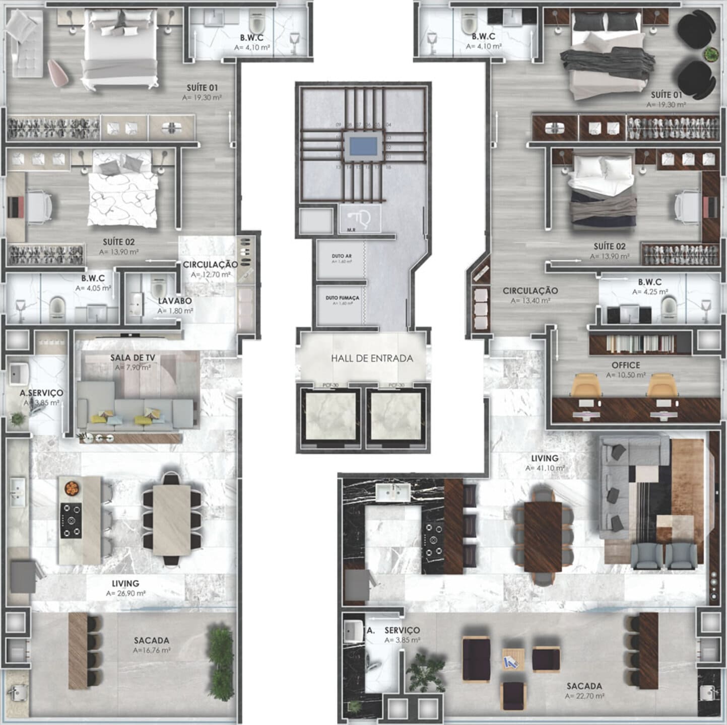 Planta 2 do Viva Perequê Residence em Porto Belo SC