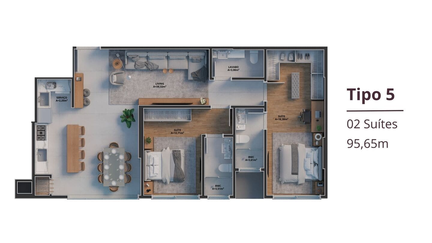 Planta 3 do Zion Tower em Porto Belo SC
