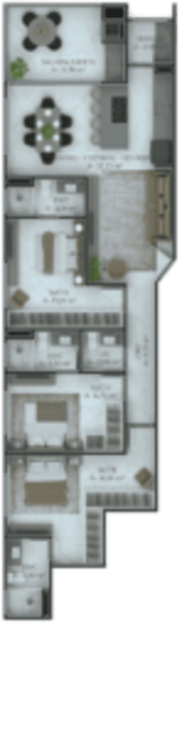 Planta 3 do Artcon Towers Residence em Porto Belo SC