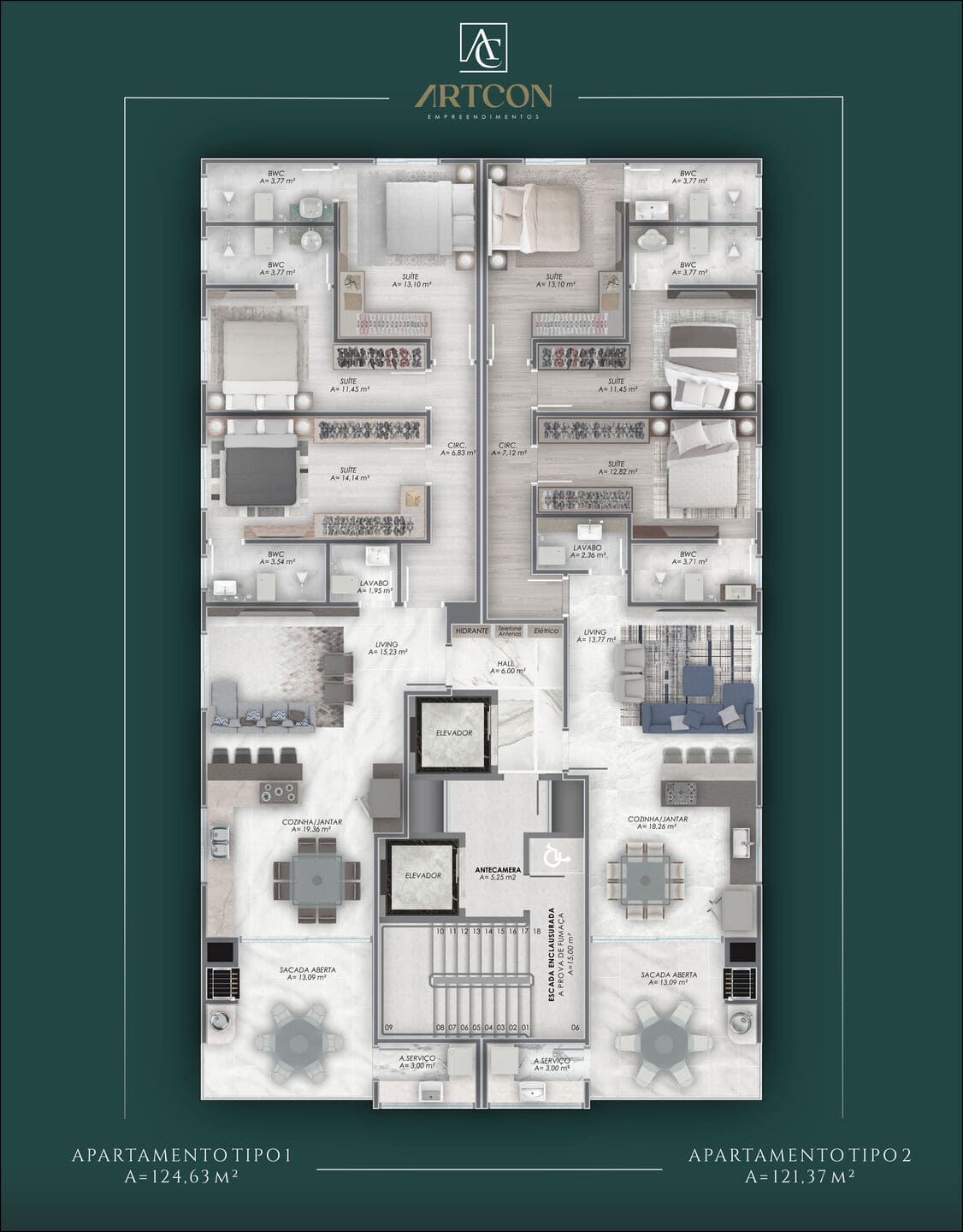 Planta 1 do Belle Èpoque Residence em Porto Belo SC