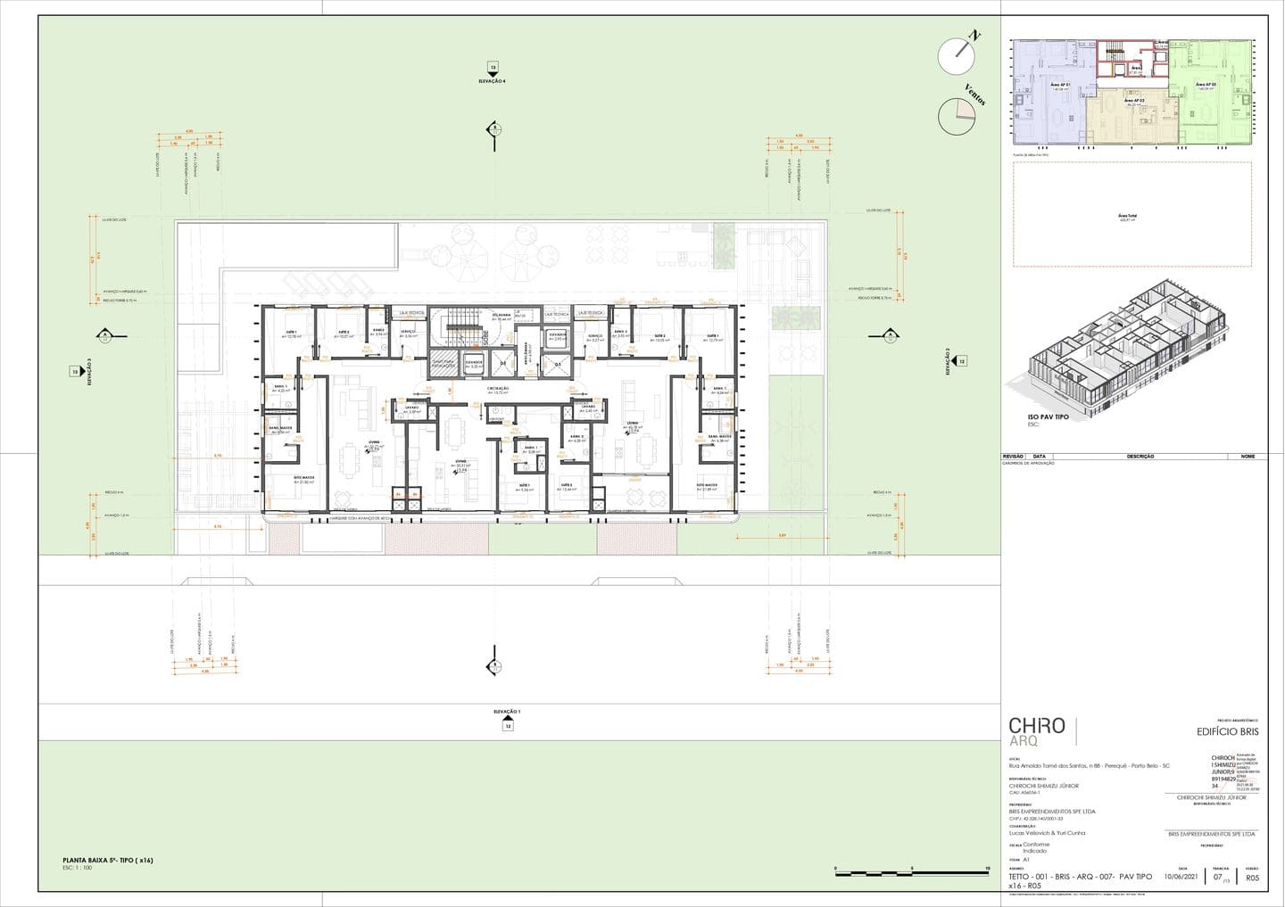 Planta 3 do Bris Residence em Porto Belo SC