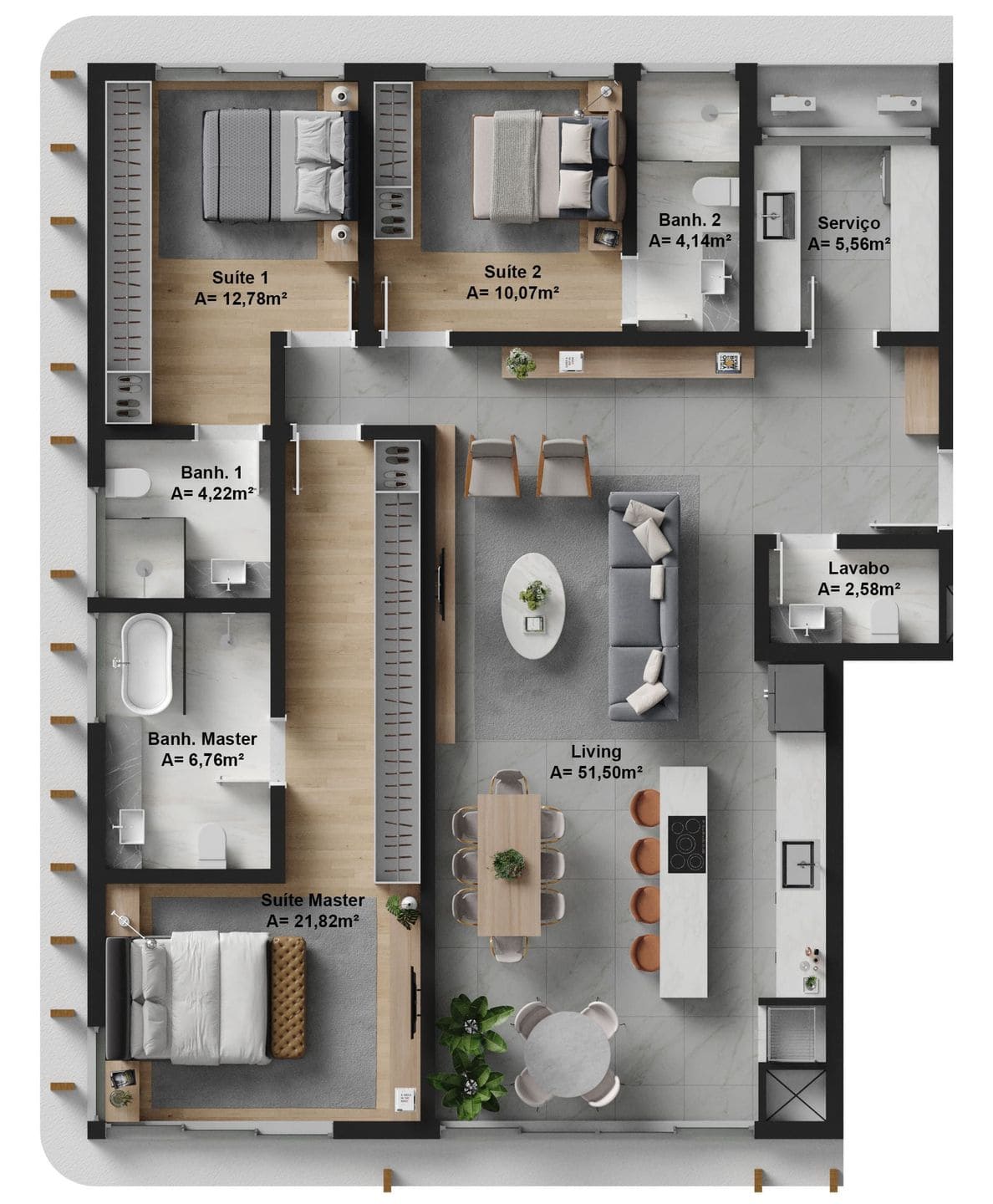Planta 6 do Bris Residence em Porto Belo SC