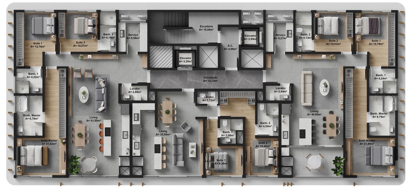 Planta 9 do Bris Residence em Porto Belo SC