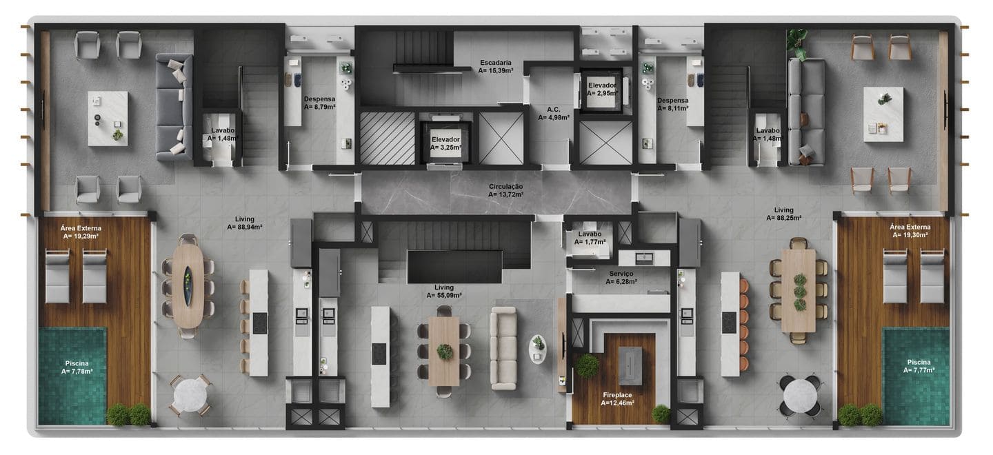 Planta 15 do Bris Residence em Porto Belo SC
