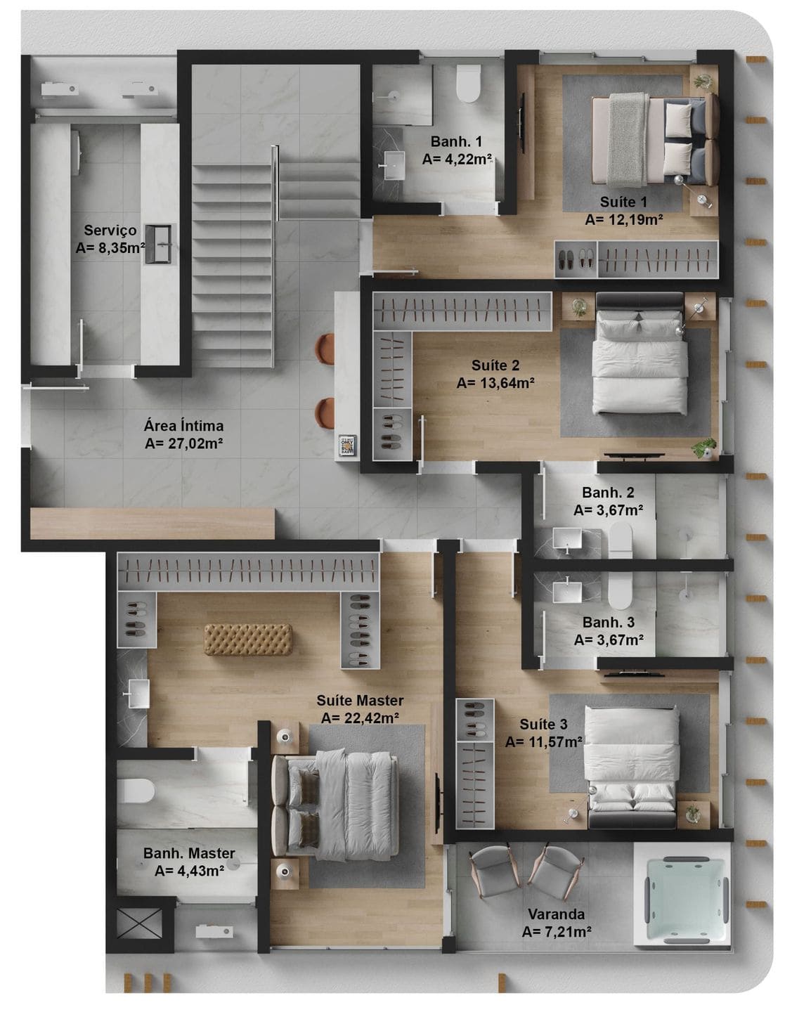 Planta 18 do Bris Residence em Porto Belo SC