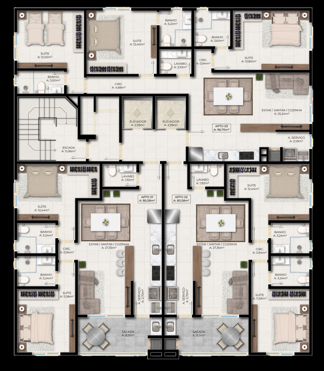 Planta 2 do Celebrare Residence em Porto Belo SC