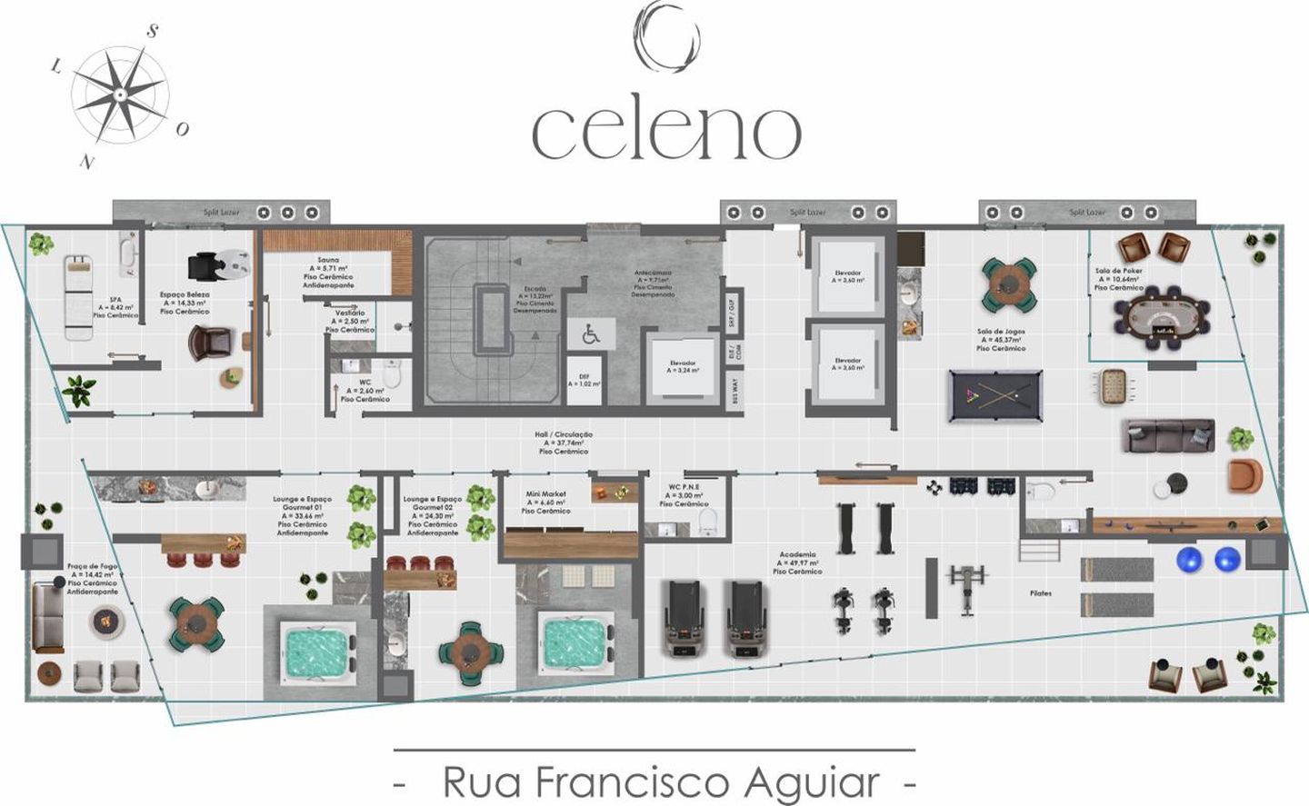 Area de lazer 16 do Celeno Residence em Porto Belo SC
