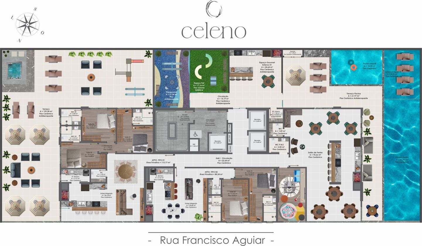 Area de lazer 15 do Celeno Residence em Porto Belo SC