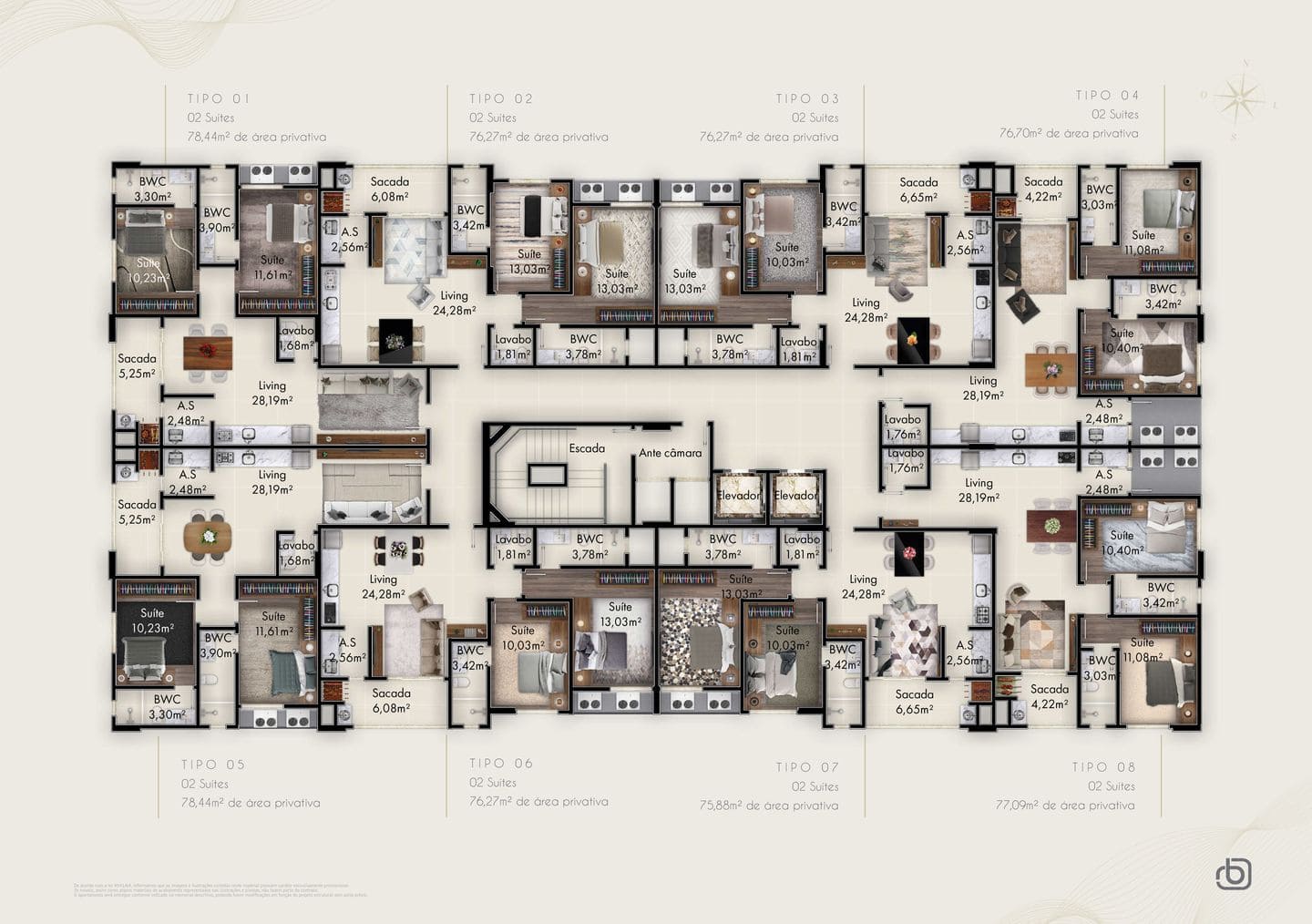 Render 12 do Clara Palace em Porto Belo SC