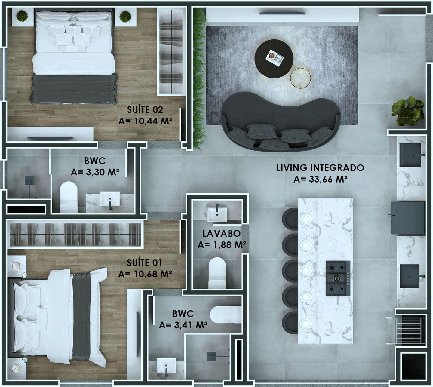 Planta 2 do Downtown Boulevard em Porto Belo SC