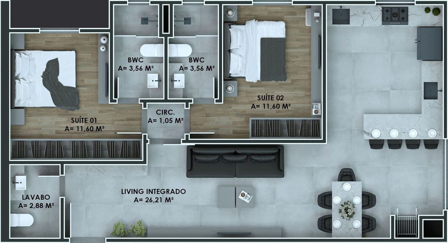Planta 4 do Downtown Boulevard em Porto Belo SC