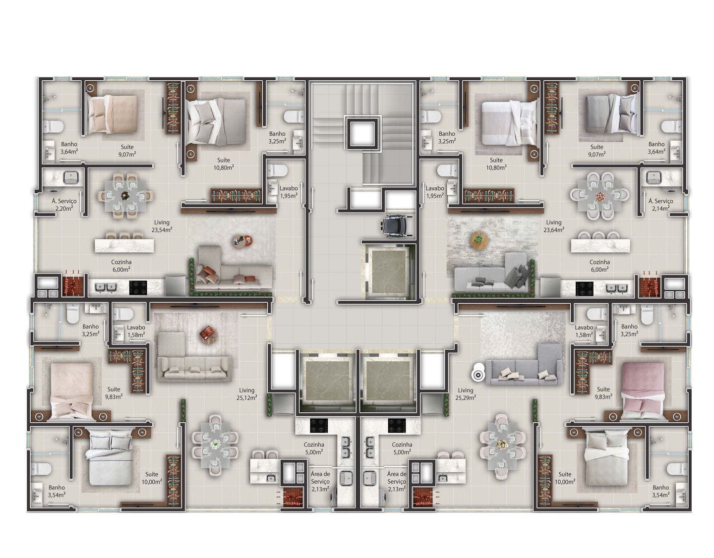 Planta 1 do Elon Residence em Porto Belo SC