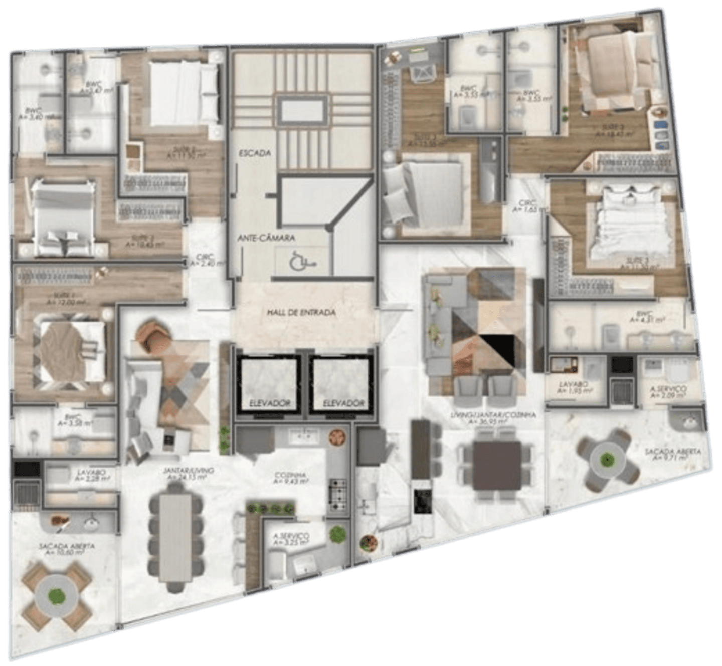 Planta 1 do Empire State Residence em Porto Belo SC