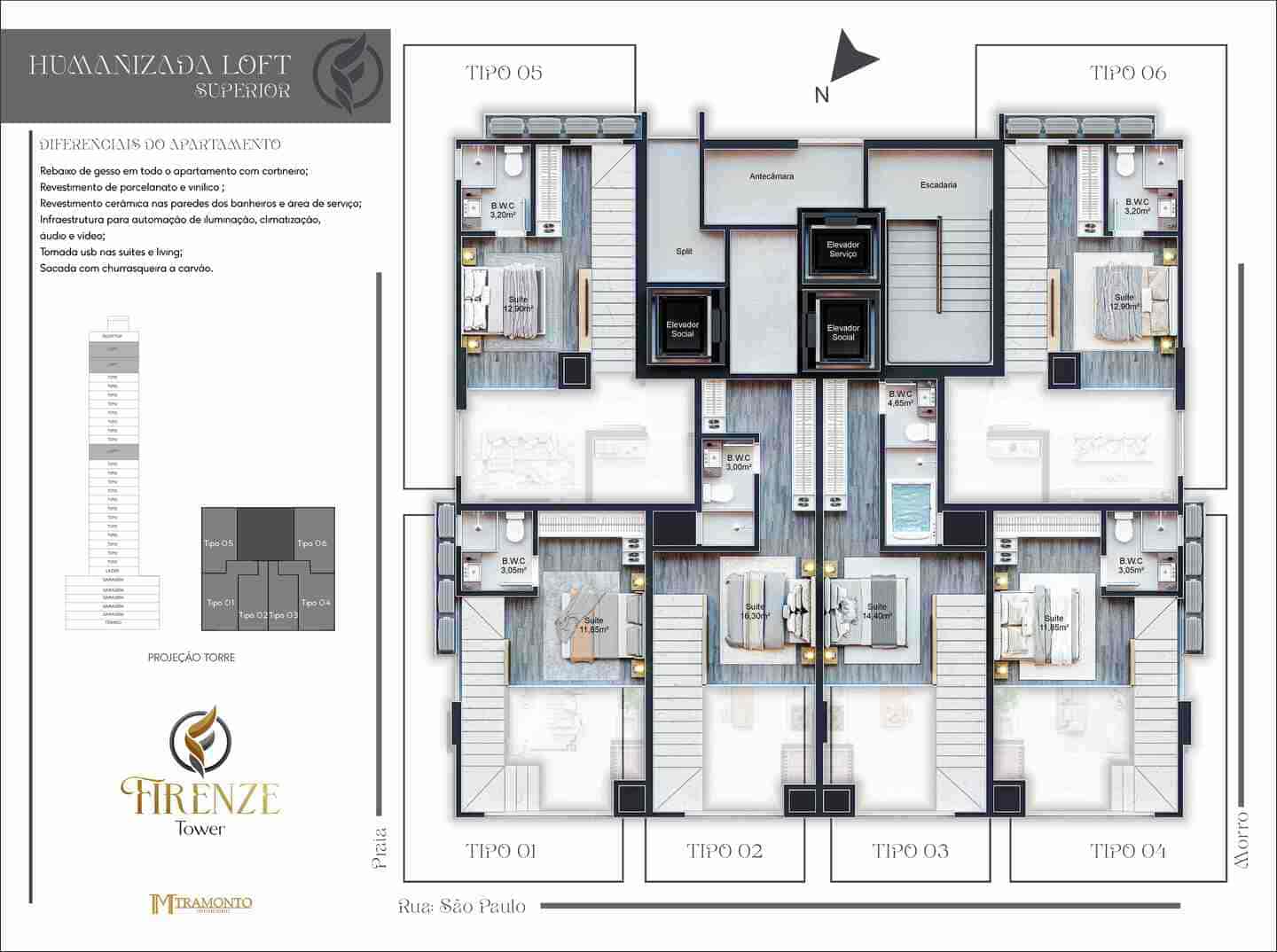 Area de lazer 10 do Firenze Tower em Porto Belo SC